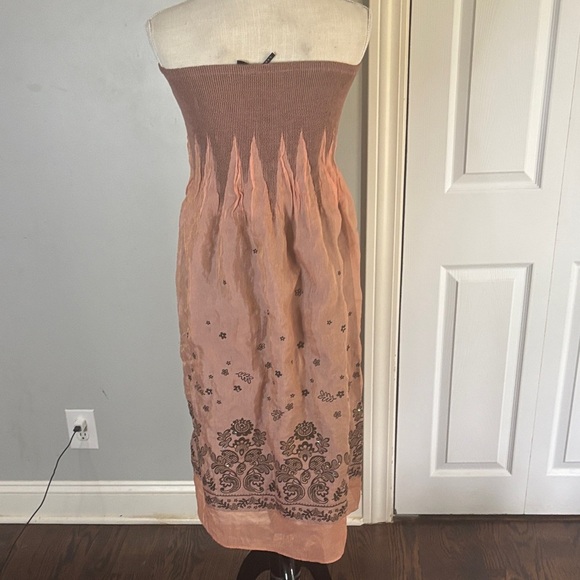 Lapis Strapless Dress in Brown and Tan - Picture 3 of 6